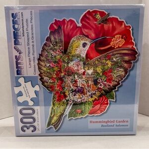New! Damaged Box Hummingbird Garden 300 Pieces Shaped Puzzle Rosiland Solomon
